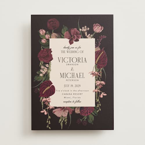 This is a merlota wedding invitations with standard by Susan Moyal called romantics printing on signature in standard