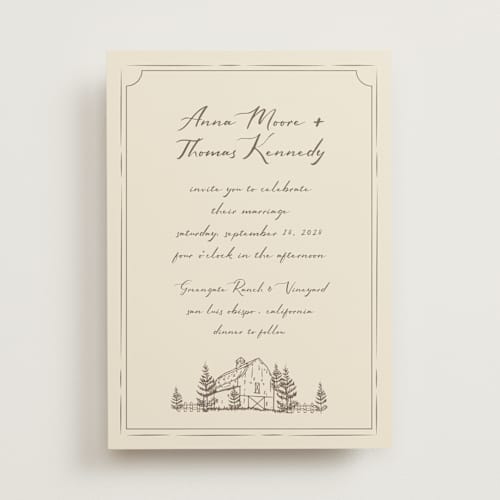 This is a latte wedding invitations with standard by Sherley Ferreira called southern soul printing on signature in standard