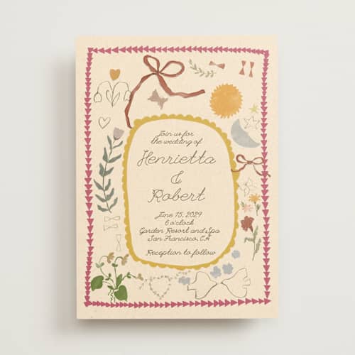 This is a romantic wedding invitations with standard by Sumak Studio called pure magic printing on signature in standard