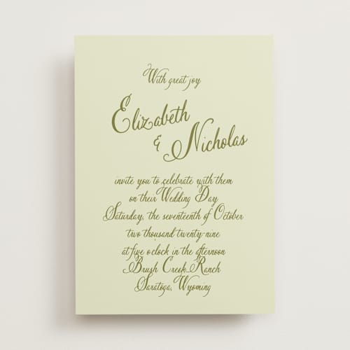 This is a summer hydrangeas wedding invitations with standard by Design Lotus called lavender dreams printing on signature in standard