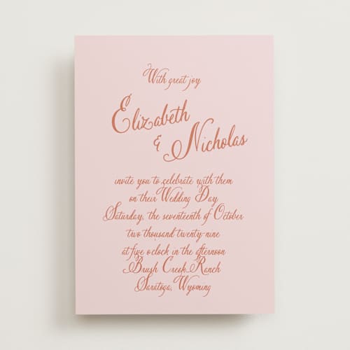 This is a sherbert sunset wedding invitations with standard by Design Lotus called lavender dreams printing on signature in standard