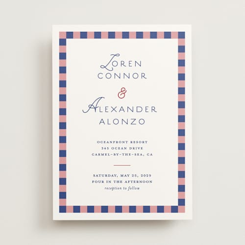 This is a bluebird wedding invitations with standard by Angela Quan called grid printing on signature in standard