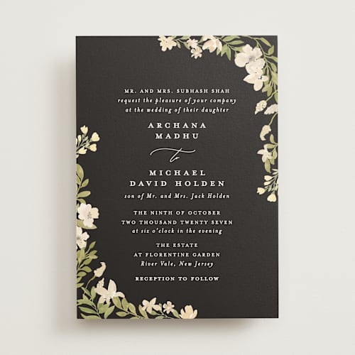 This is a noir wedding invitations with standard by Creo Study called nilgiri printing on signature in standard