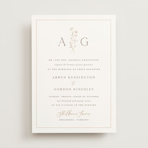 This is a chiffon wedding invitations with standard by chocomocacino called kouignette printing on signature in standard
