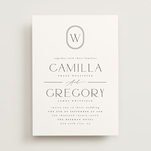 This is a ink wedding invitations with standard by Kristie Kern called the hudson printing on signature in standard