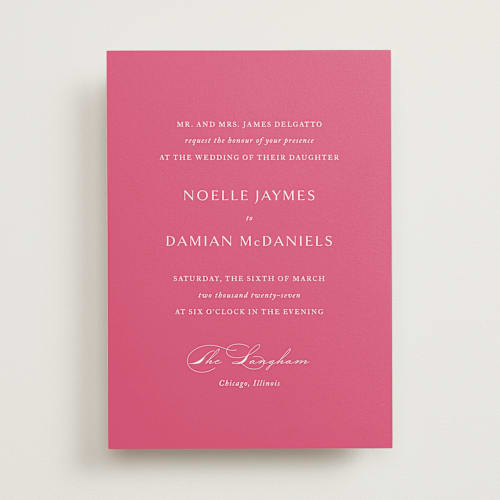 This is a carnation wedding invitations with standard by Jennifer Postorino called everlasting printing on signature in standard