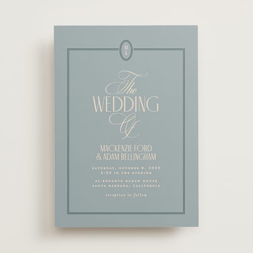This is a ocean wedding invitations with standard by Owl and Toad called sophisticate printing on signature in standard