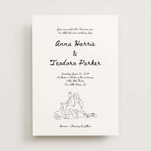 This is a nero wedding invitations with standard by Helena Vitto called amore mio printing on signature in standard