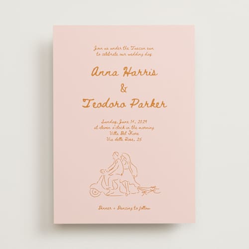 This is a bellini wedding invitations with standard by Helena Vitto called amore mio printing on signature in standard