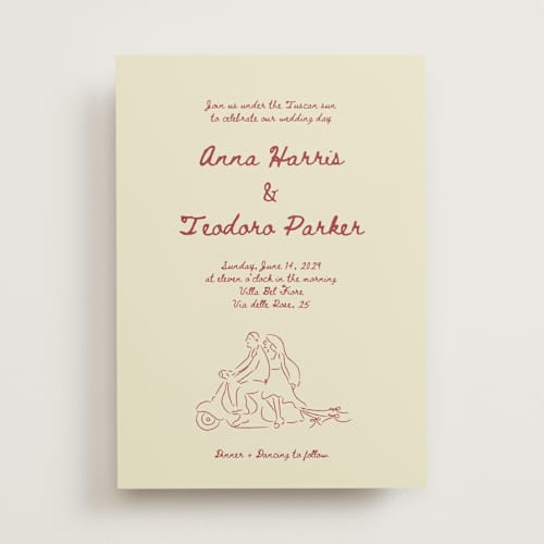 This is a chianti wedding invitations with standard by Helena Vitto called amore mio printing on signature in standard