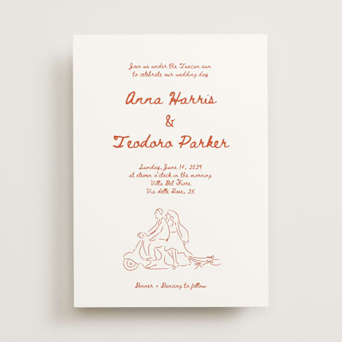 This is a aperol wedding invitations with standard by Helena Vitto called amore mio printing on signature in standard