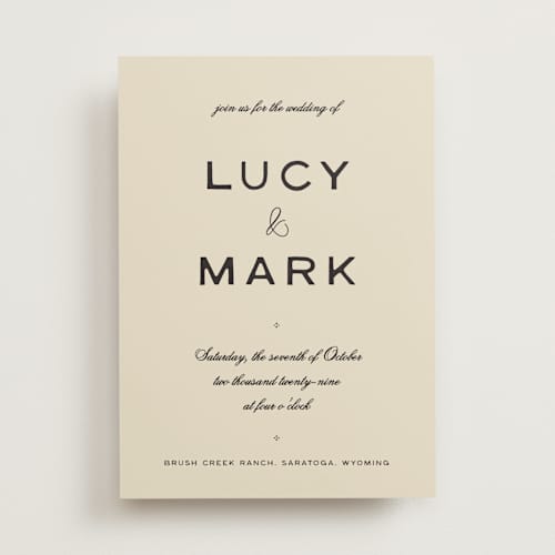 This is a noir wedding invitations with standard by Ani Somi called rose ink printing on signature in standard