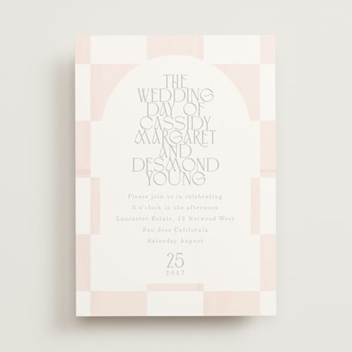This is a cloud wedding invitations with standard by Baumbirdy called checker wash printing on signature in standard