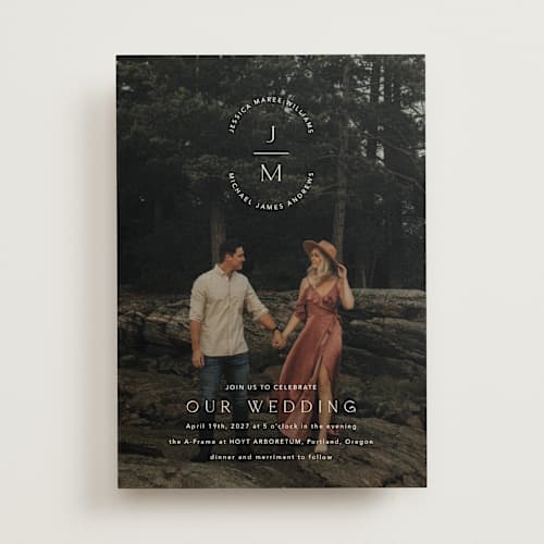 This is a opal wedding invitations with standard by Jennifer Postorino called picture perfect printing on signature in standard