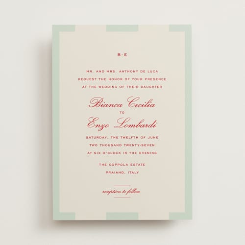This is a fresca wedding invitations with standard by Megan Davis called campania printing on signature in standard