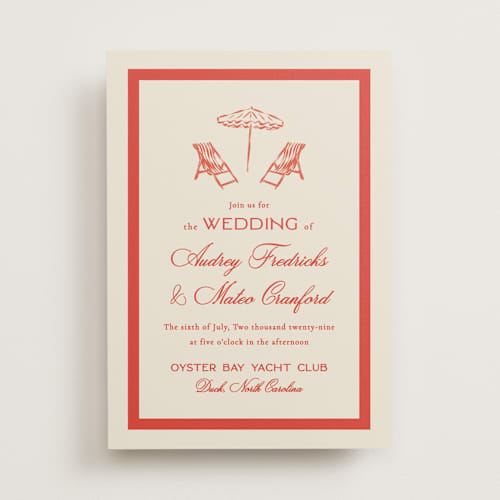 This is a lobster wedding invitations with standard by Jackie Crawford called kitty hawk printing on signature in standard