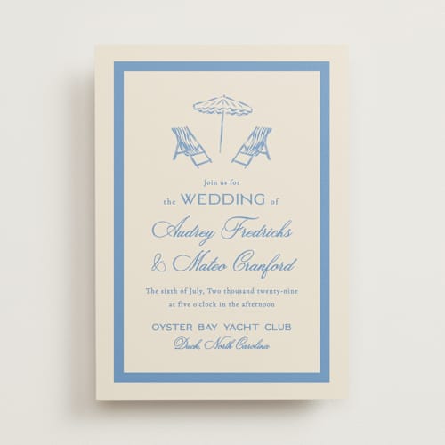 This is a sky wedding invitations with standard by Jackie Crawford called kitty hawk printing on signature in standard