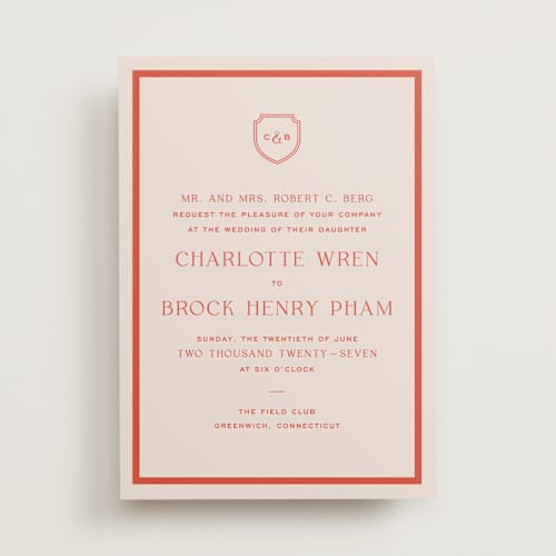 This is a verona sunset wedding invitations with standard by Megan Davis called racquet printing on signature in standard
