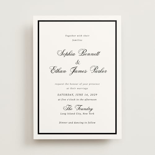This is a mystic raven wedding invitations with standard by Cass Loh called chic union printing on signature in standard