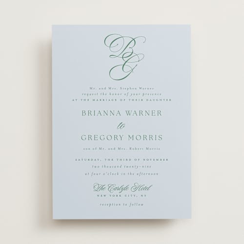 This is a sky wedding invitations with standard by Everett Paper Goods called carlyle printing on signature in standard