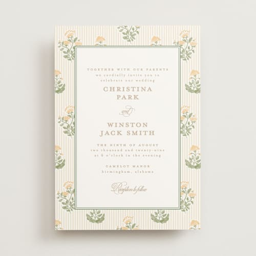 This is a garden wedding invitations with standard by Creo Study called patterned florals printing on signature in standard