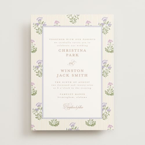 This is a iris wedding invitations with standard by Creo Study called patterned florals printing on signature in standard