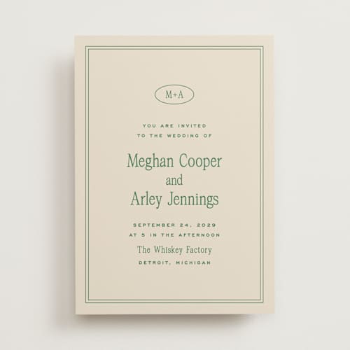 This is a emerald wedding invitations with standard by Ellen Schlegelmilch called cherry printing on signature in standard