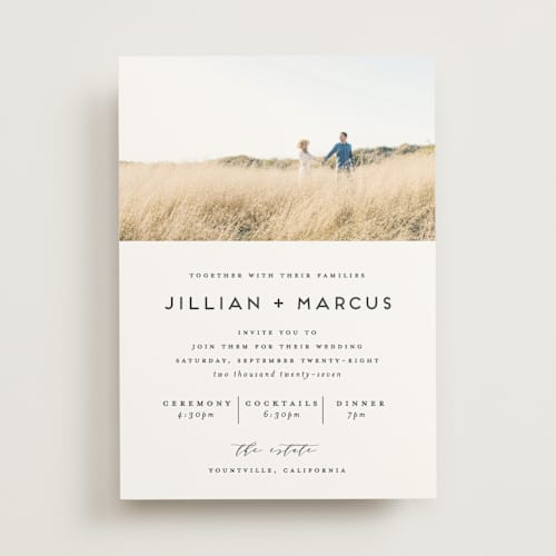 This is a linen wedding invitations with standard by Christie Garcia called picturesque printing on signature in standard