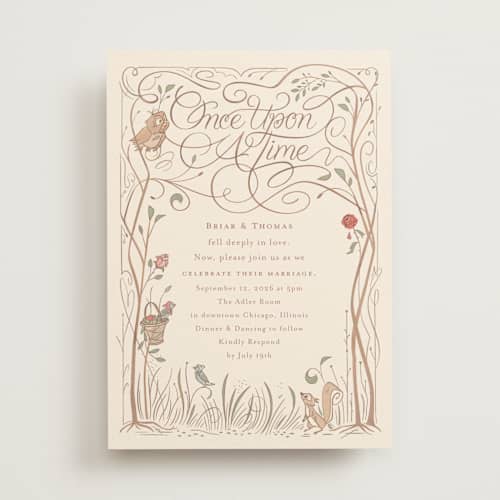 This is a autumn wedding invitations with standard by Morgan Ramberg called disney storybook printing on signature in standard