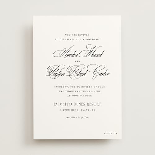 This is a silk wedding invitations with standard by Kelly Schmidt called hilton printing on signature in standard