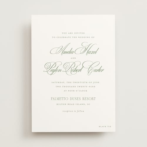 This is a garden wedding invitations with standard by Kelly Schmidt called hilton printing on signature in standard