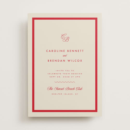 This is a rosso wedding invitations with standard by Kelly Schmidt called coast printing on signature in standard