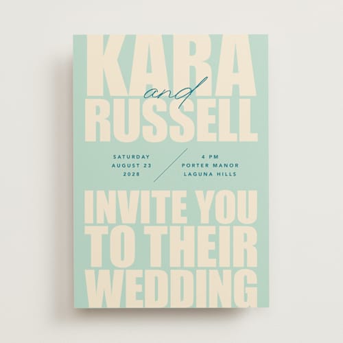 This is a poster wedding invitations with standard by Stacey Day called typographical poster printing on signature in standard