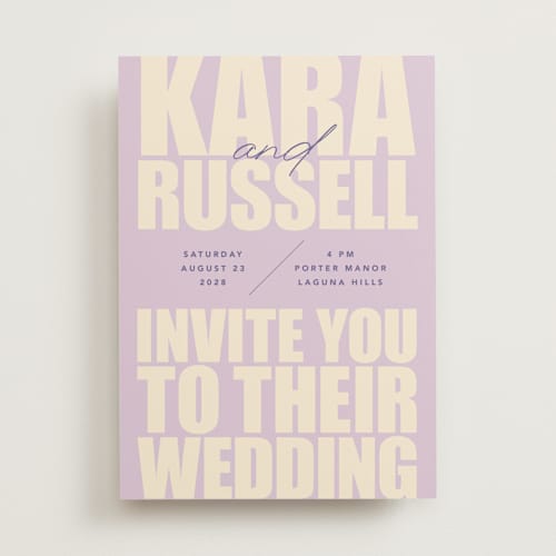 This is a iris wedding invitations with standard by Stacey Day called typographical poster printing on signature in standard