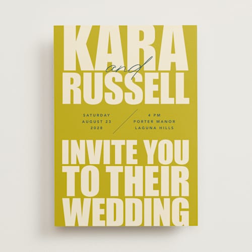 This is a mojito wedding invitations with standard by Stacey Day called typographical poster printing on signature in standard