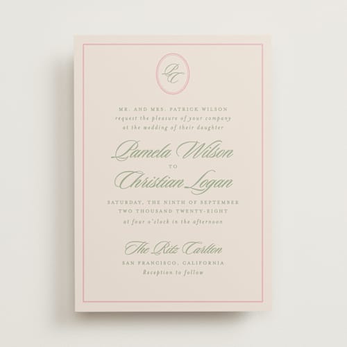 This is a peony wedding invitations with standard by Creo Study called scripted printing on signature in standard