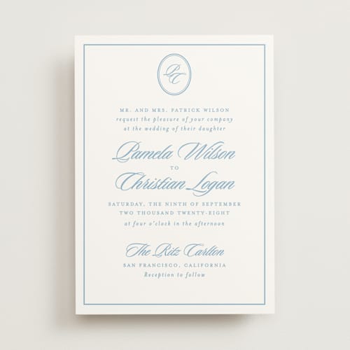 This is a capri wedding invitations with standard by Creo Study called scripted printing on signature in standard