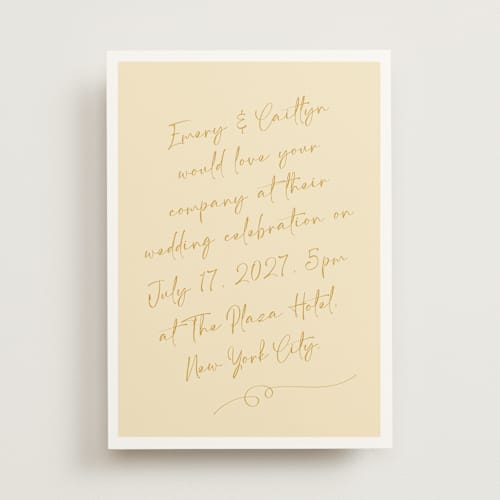 This is a honey wedding invitations with standard by Adelyn T. called ink scribble printing on signature in standard