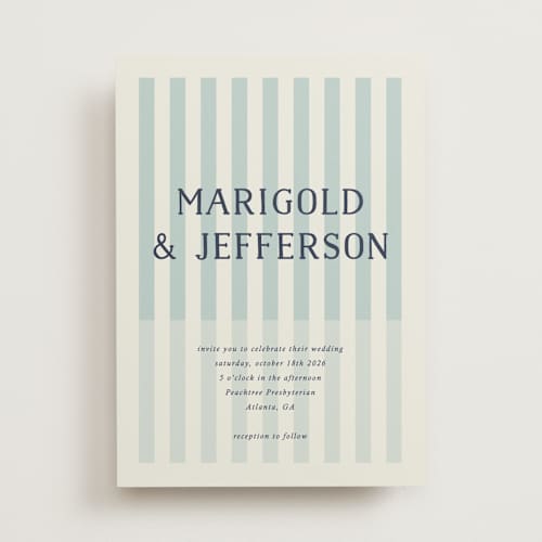 This is a juniper wedding invitations with standard by Kelly Watkins called stripes printing on signature in standard