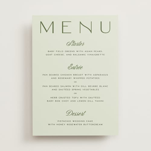 This is a lemongrass menu cards with standard by Sam Dubeau called swoon printing on signature in standard