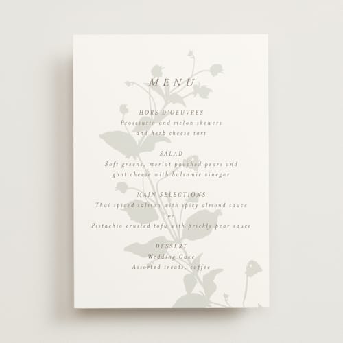 This is a fawn menu cards with standard by AK Graphics called autumnal printing on signature in standard