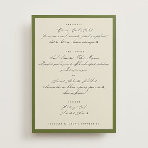 This is a verde menu cards with standard by flvx studio called merivale printing on signature in standard
