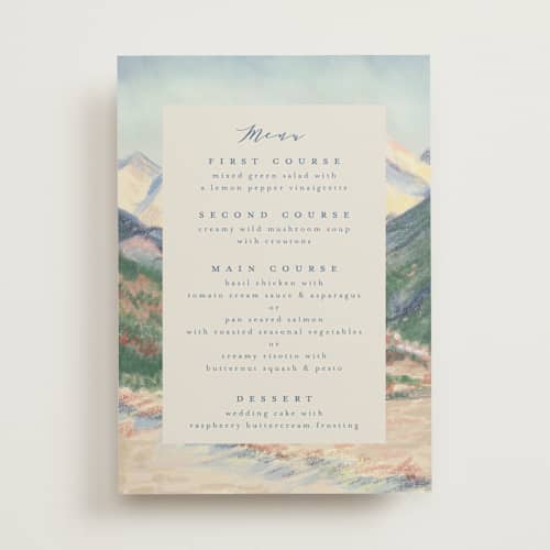 This is a summer menu cards with standard by Petra Kern called the valley printing on signature in standard
