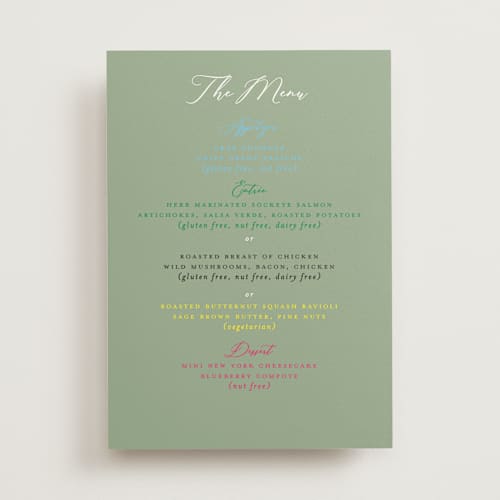 This is a sky menu cards with standard by Dana Duricekova called florals printing on signature in standard
