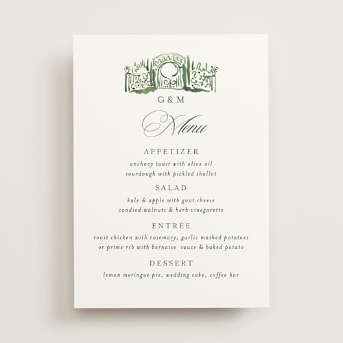 This is a sap menu cards with standard by Becky Nimoy called gates and pillars printing on signature in standard