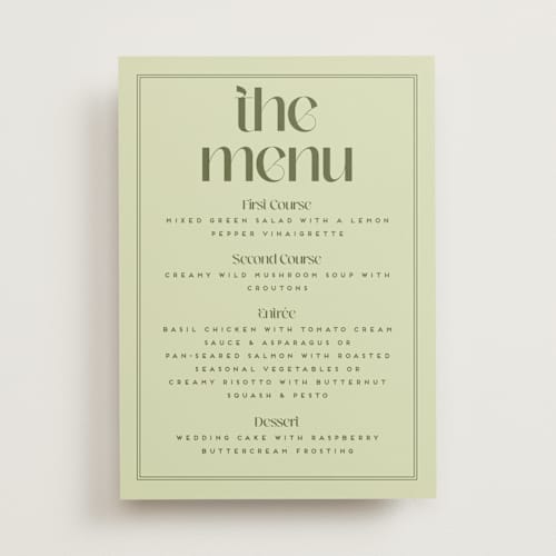 This is a kiwi menu cards with standard by Claudia Orengo called news! printing on signature in standard