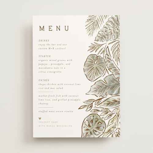 This is a earth menu cards with standard by Shiny Penny Studio called disney's mickey mouse tropical frame printing on signature in standard
