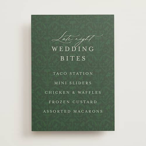 This is a bluebell wedding signs with standard by Jen Owens called grandeur printing on doublethick in 5x7