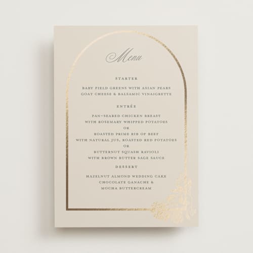 This is a tea time menu cards with foil pressed by Susan Zinader called shimmering hydrangeas printing on signature in 5x7