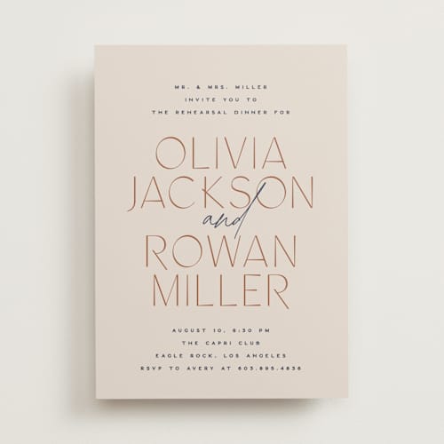 This is a beach rehearsal dinner invitations with standard by Owl and Toad called forward printing on signature in standard